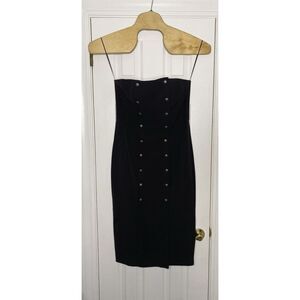 Intermix Women's‎ Strapless Button Detail Dress Black Silver Large